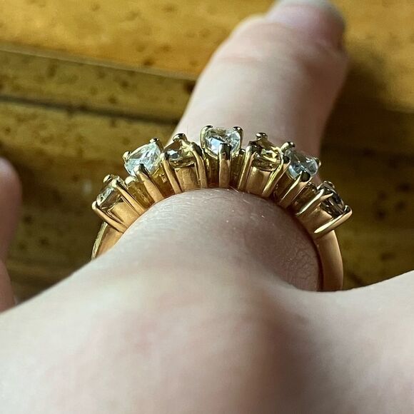 Natural Turkizite White Topaz Sterling Silver Ring Size 7 - Picture 3 of 10